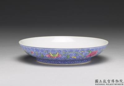 图片[2]-Dish with “Melon of Everlasting Progeny” motif on a polychrome blue ground in falangcai painted enamels, Qianlong reign (1736-1795), Qing dynasty-China Archive